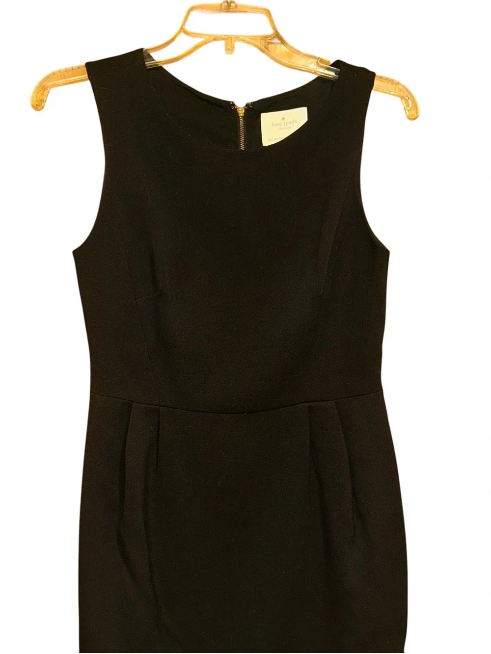 Kate Spade New York Black Sleeveless Sheath Dress Gold‎ Back Zip Size 2 Formal